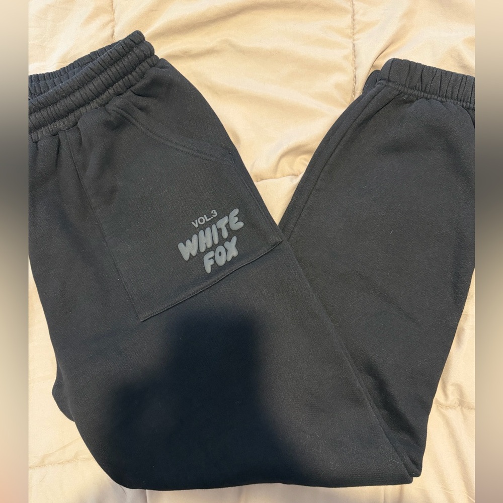 White Fox Black Joggers